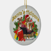 Pitbull Santa's Helper Ornament (Rechts)