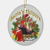 Pitbull Santa's Helper Ornament (Links)