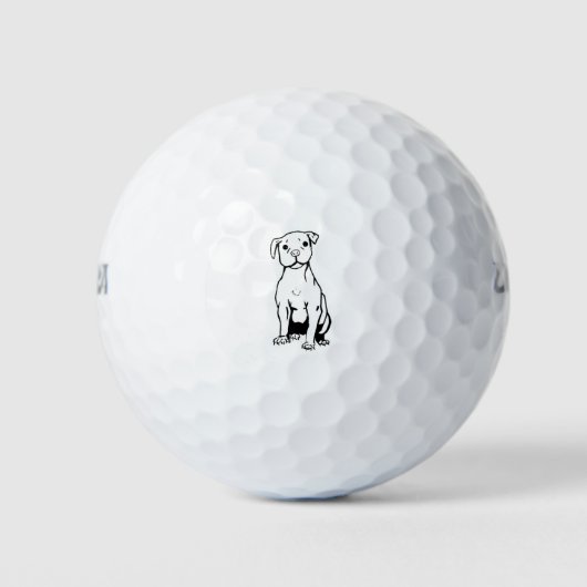pitbull Schattige Dog Golfballen (Voorkant)