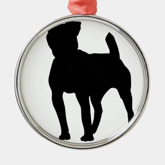 Pitbull Silhouette Metalen Ornament (Voorkant)