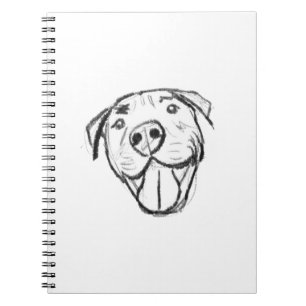 pitbull tekening eenvoudig hondenliefhebbers zwart notitieboek