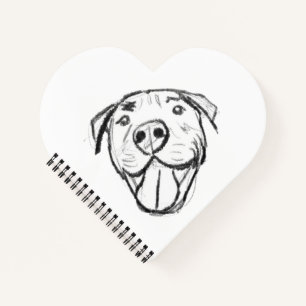 pitbull tekening eenvoudig hondenliefhebbers zwart notitieboek