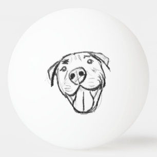 pitbull tekening eenvoudig hondenliefhebbers zwart pingpongballen