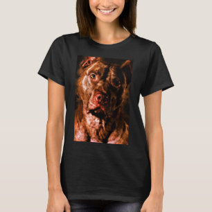 Pitbull Terrier Al artistieke kleur schilderij T-shirt