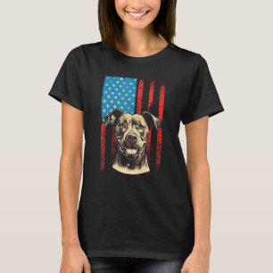 Pitbull Terrier Amerikaanse Vlag 4 juli Patr T-shirt