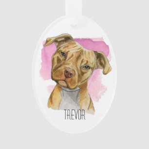 Pitbull Terrier Dog Head Tilt   Jouw namen toevoeg Ornament