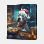 Pitbull Terrier Kerstkoekjes Vakantie Keramisch Ornament (Links)