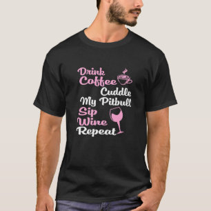 Pitbull van cafeïne-wijn t-shirt
