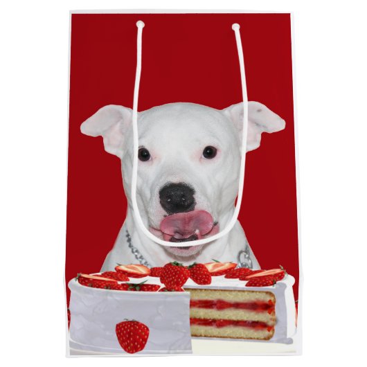 Pitbull-verjaardag Medium Cadeauzakje (Achterkant)