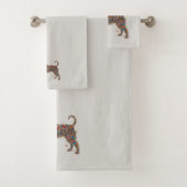 Pitbull Vlindersilhouet Kunst | Bully Hond Liefheb Bad Handdoek (Insitu)