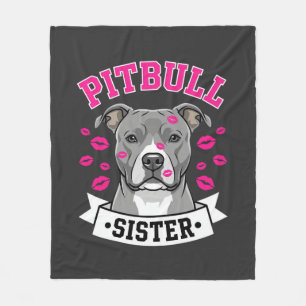 Pitbull Zus Hond Liefhebber Vector Design Fleece Deken