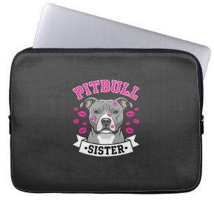 Pitbull Zus Hond Liefhebber Vector Design Laptop Sleeve