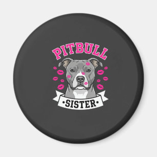 Pitbull Zus Hond Liefhebber Vector Design Magneet