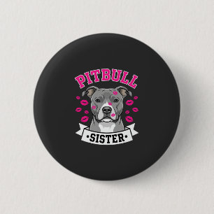 Pitbull Zus Hond Liefhebber Vector Design Ronde Button 5,7 Cm