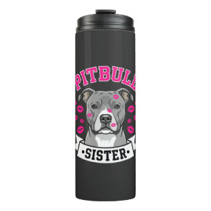 Pitbull Zus Hond Liefhebber Vector Design Thermosbeker