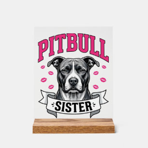 Pitbull Zus Vintage Hondenliefhebber Vectorontwerp Acryl Bord