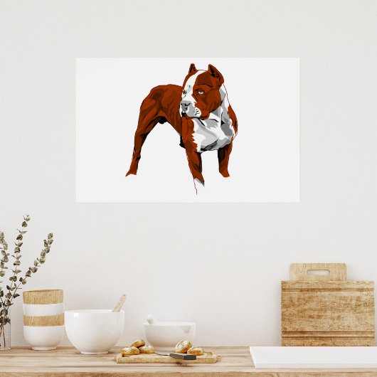 Pitbulldruk Poster (Keuken)
