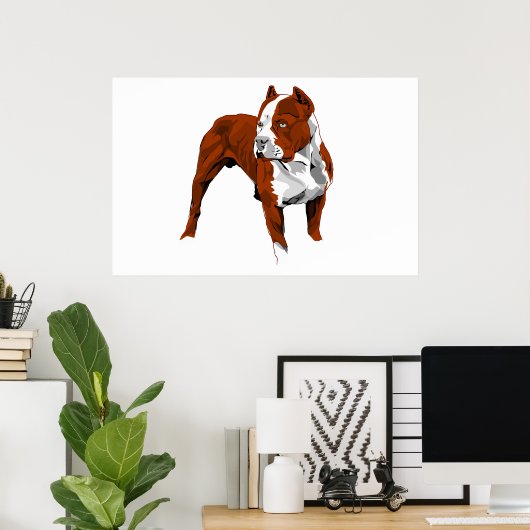 Pitbulldruk Poster (Thuiskantoor)