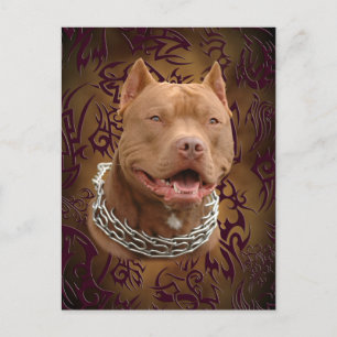 Pitbullebruin tattoo briefkaart