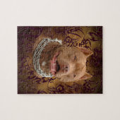 Pitbullebruin tattoo legpuzzel (Horizontaal)