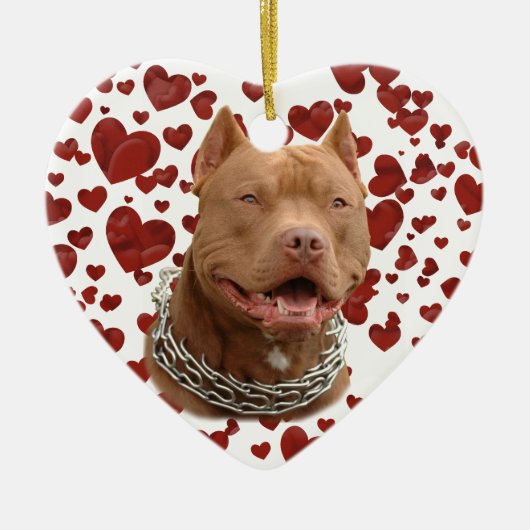 Pitbullehond Keramisch Ornament (Voorkant)