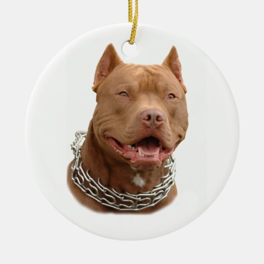 Pitbullehond Keramisch Ornament (Voorkant)