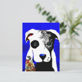 Pitbullehond met tattoos en piercings briefkaart (Staand voorkant)