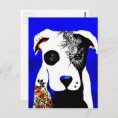 Pitbullehond met tattoos en piercings briefkaart (Voorkant / Achterkant)