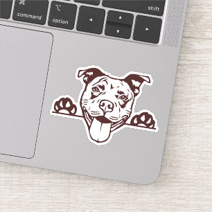 Pitbullehond ziet er leuk uit sticker