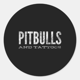 Pitbulls en Tattoos nieuwigheid Dog Gift_2 Ronde Sticker