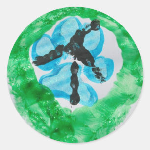 @PitBullSharky Vredesbord. Hondenpoot, Kippenvoet Ronde Sticker