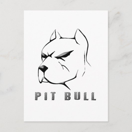 Pitbulltekening Briefkaart (Voorkant)