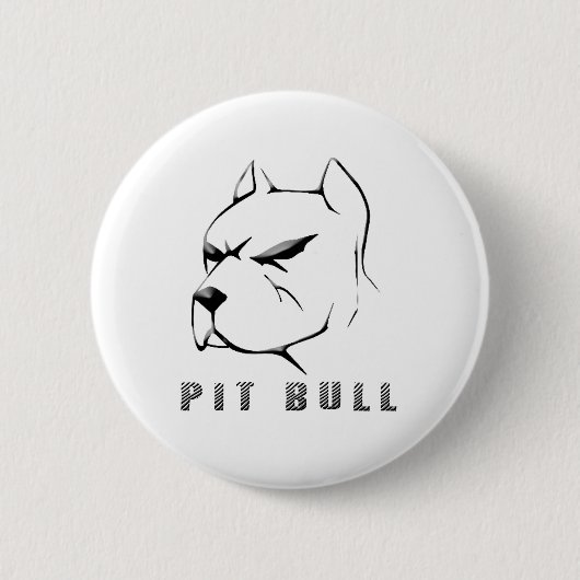 Pitbulltekening Ronde Button 5,7 Cm (Voorkant)