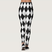 Pitch Black Argyle White Small Diamond Shape Leggings (Achterkant)