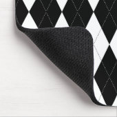 Pitch Black Argyle White Small Diamond Shape Muismat (Hoek)