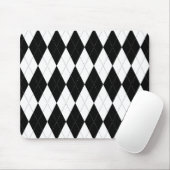 Pitch Black Argyle White Small Diamond Shape Muismat (Met muis)