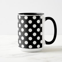 Pitch Black en Big White Polka Dots