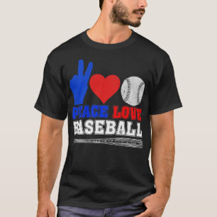 Pitcher Catcher Gezegde Peace Love Baseball T-shirt