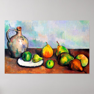 Pitcher en Fruit, Paul Cezanne Poster