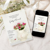  Pitcher en Roses Engagement Party Kaart