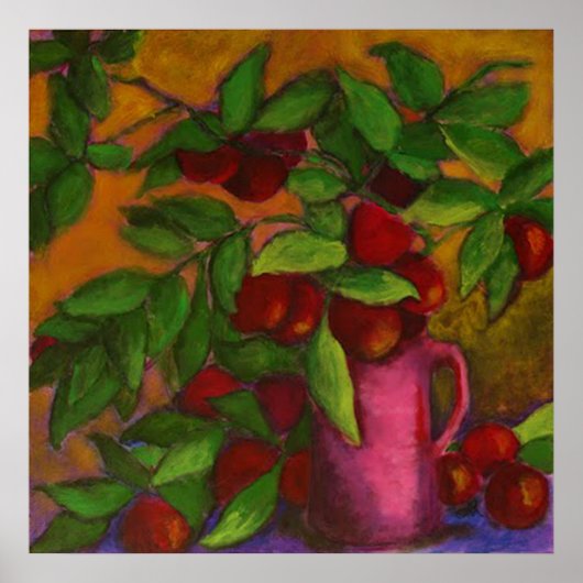 Pitcher of Plums Canvas Print (Voorkant)
