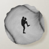 Pitcher Winduel van honkbalspeler Rond Kussen (Achterkant)