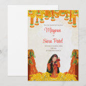 Pithi invite comme Mayoun invitations Haldi invite (Devant / Derrière)