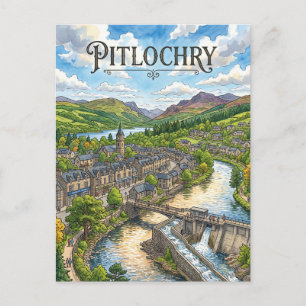 Pitlochry Schotland Briefkaart