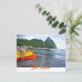 Pitons, Soufriere Saint Lucia Briefkaart (Staand voorkant)