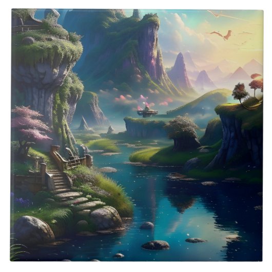 Pitoresk Landschap Drie Tegeltje (Voorkant)