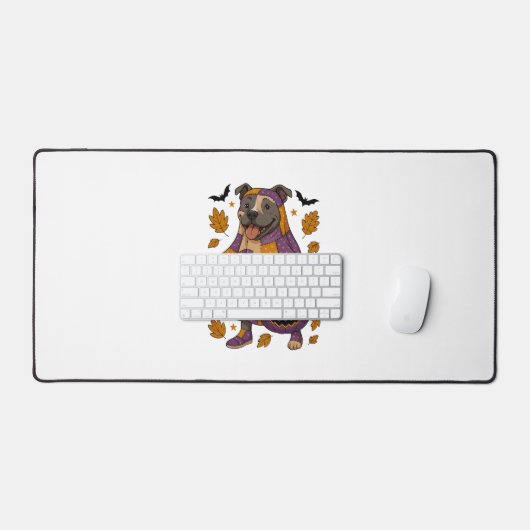 Pitpull Dog Ghost Halloween Bureaumat (Keyboard & Muis)