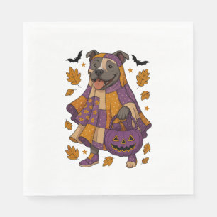 Pitpull Dog Ghost Halloween Servet