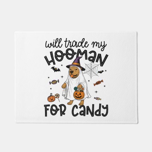 Pitpull Dog Halloween Ghost Spooky Deurmat (Voorkant)