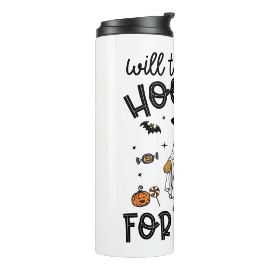 Pitpull Dog Halloween Ghost Spooky Thermosbeker (Gedraaid links)